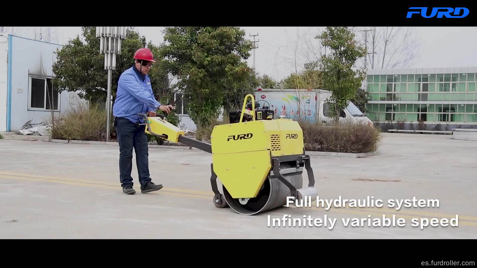 Mini compactador de rodillos vibratorios de un solo tambor de 500 kg con velocidad variable