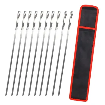 JinHaiYue Stainless Steel Reusable BBQ Skewers - Low MOQ of 10pcs in 17inch