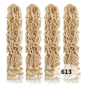 24Inch Nu Locs Crochet Braids Hair Goddess Curly Wavy Twist Braiding Hair Synthetic African Roots Braid Collection Extended Hair