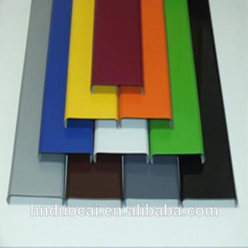 new type suspended color coated steel substitute of aluminum u-shape ceiling strip