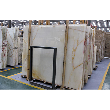 Slab Batu Onyx Agate Alam Putih Super tembus cahaya