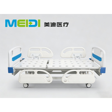 Home/Medical Dual-Use Single-Crank Hospital Bed, Economic Punching with 4 Small Rails & Central Brake