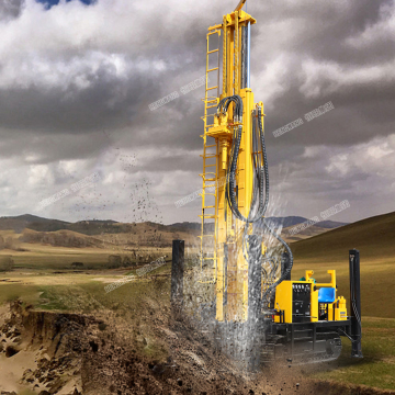 Low Price Gold Mining DTH Drilling Rig for Core Sampling and Water Wells - 260m Drilling Depth