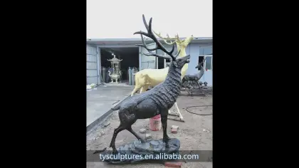 High quality life size bronze copper brass deer statue for garden decoration