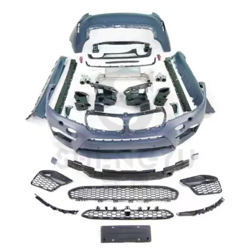Car Bumper Kit with Front Lip, Rear Lip, Exhaust Pipes, and Side Skirt for BMW X6 F16 2014-2019 - Upgrade to X6M Facelift