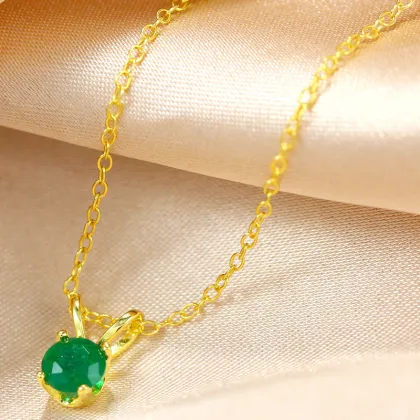 Sterling Silver Gold Plated Gemstone Pendant Necklace 2024