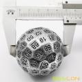 Bescon Solid Metal 100 Sided Dice, Game Dice D100,Giant Polyhedral Metal 100 Sides Dice 50MM in Diameter (1.97in),Ancient Silver