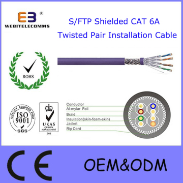 S/FTP Shielded Cat 6A Twisted Pair Installation Cable, CAT6A S/FTP Data Cable /LAN Cable /Network Cable