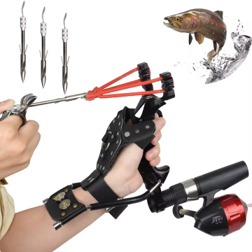High Precision Hunting Fishing Slingshot Set with Dart and Rubber Band for Outdoor Shooting