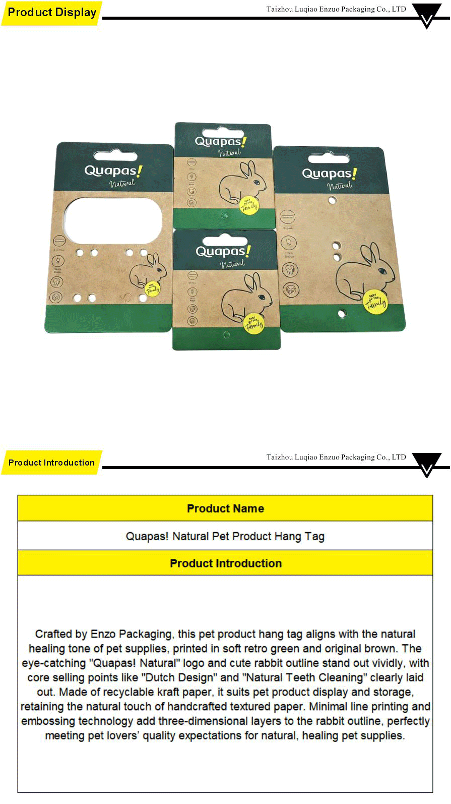 Quapas! Natural Pet Product Label