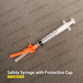 Одноразовый шприц для медицинской безопасности с защитной крышкой