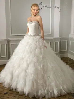 Attractive Strapless Organza Wedding Dress Bridal Dresses
