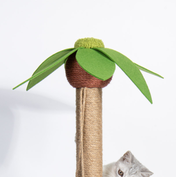 Luxury Modern Cat Tree - Large Climbing Frame with Wood Components and Flower Design
