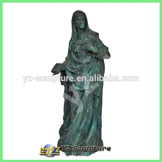 garden life size antique green brass sculpture of Mary