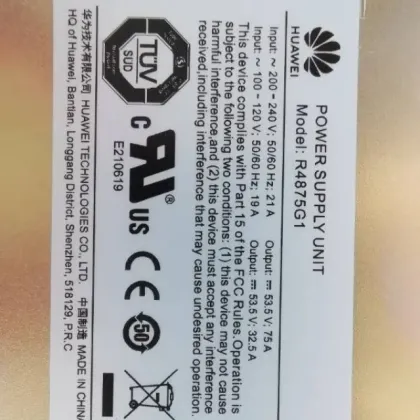 HUAWEI R4875G1 48V75A 4000W AC Rectifier Module for Communication Power Supply