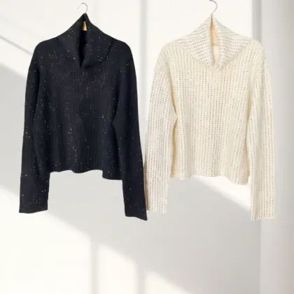 Starry Sky Beaded Collar with Soft Fufu Yarn