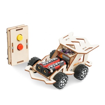 DIY Stem Wooden Educational Science Wireless Remote Control Racing Car Toys