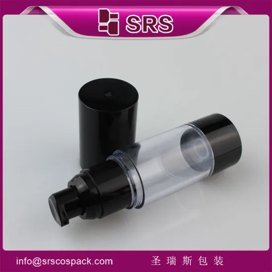 SRS plastic AS black airless 30 ml bottle