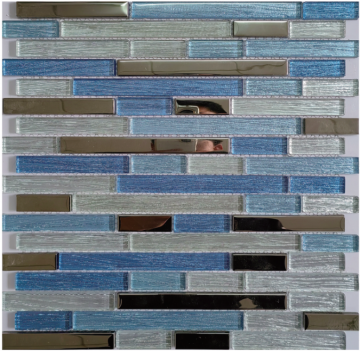 Beautiful white mosaic electroplating mix blue mosaic