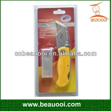 Hot Sale Plastic Change Blade Folding Utility Knife Pocket