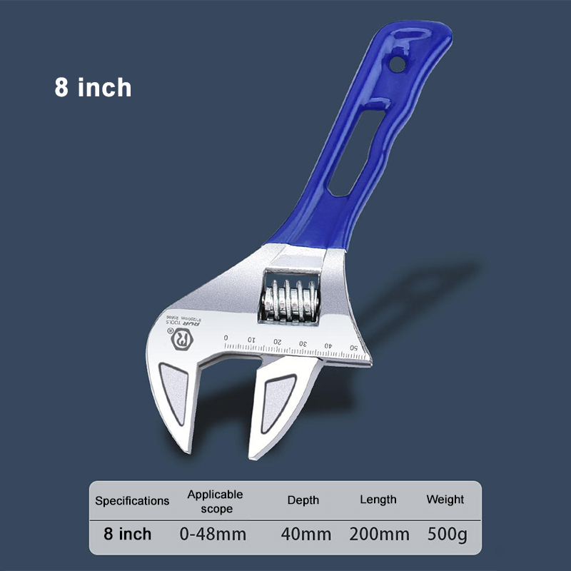 Spot wholesale plastic adjustable wrench large open spanner light pipe live dual-use bathroom wrench short handle With a wrench
