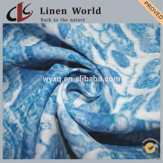 New Design Garment Use 100%Linen Printed Fabric
