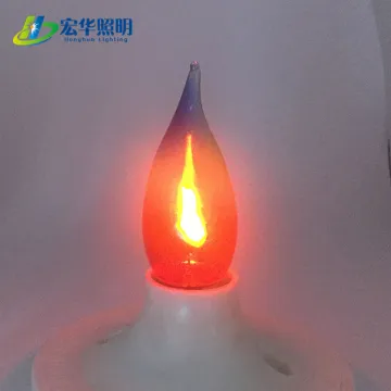 Cal35 E14 3W LED Rainbow Flicker Flame Long Tailed Light Bulb