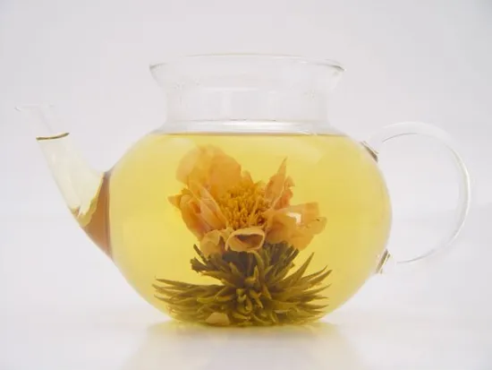 butterfly floral blooming tea