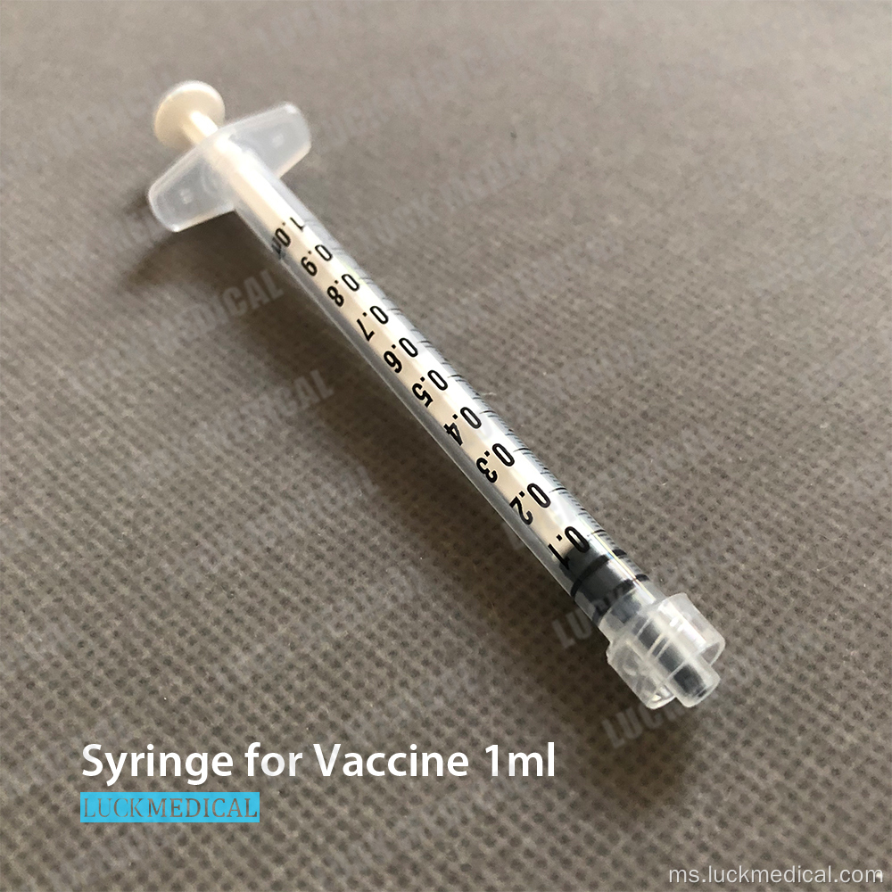 Suntikan vaksin 1ml tanpa kunci jarum luer