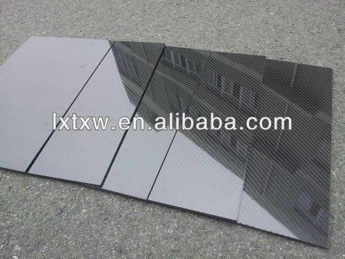 3k twill woven carbon fiber plate, glossy finish, different thickness