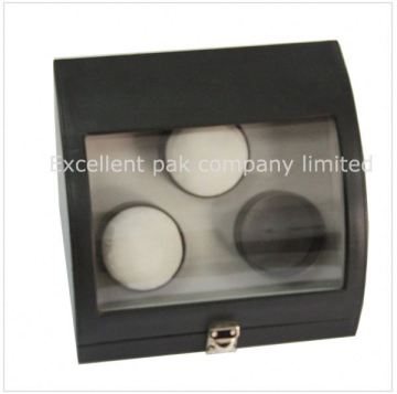 automatic watch winder box with black carbon fiber