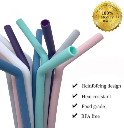 Wholesale color Portable Folding Collapsible Straw With Case, Silicone Straws Cleaner For Kids