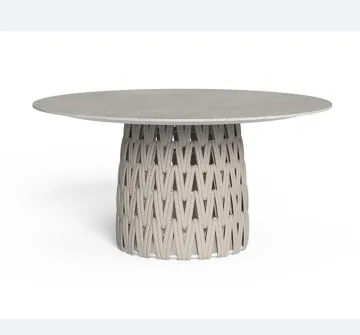 Marble Top Aluminum Outdoor Dining Table Set