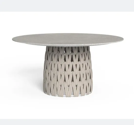 Marble Top Aluminum Outdoor Dining Table Set