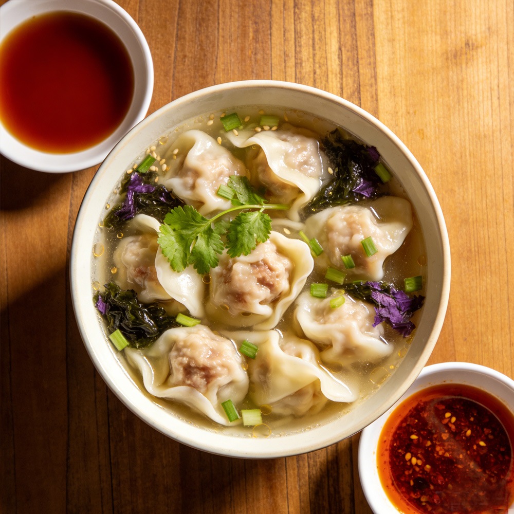 Маленькие кустарные вонтоны из свежего мяса ручной работы