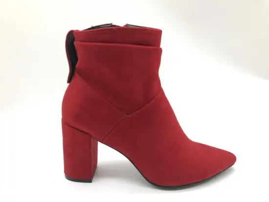 Ladies Ankle Bootie Side Zip Chunky Heel Boots