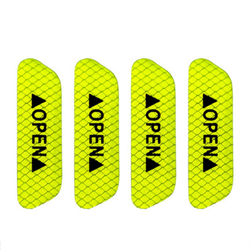 4Pcs/Set Car Open Reflective Tape Warning Mark Night Driving Safety Lighting Luminous Tapes Accessories Car Door Stickers