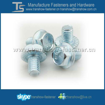 M6-M16 Blue zinc plated hex serrated flange screw