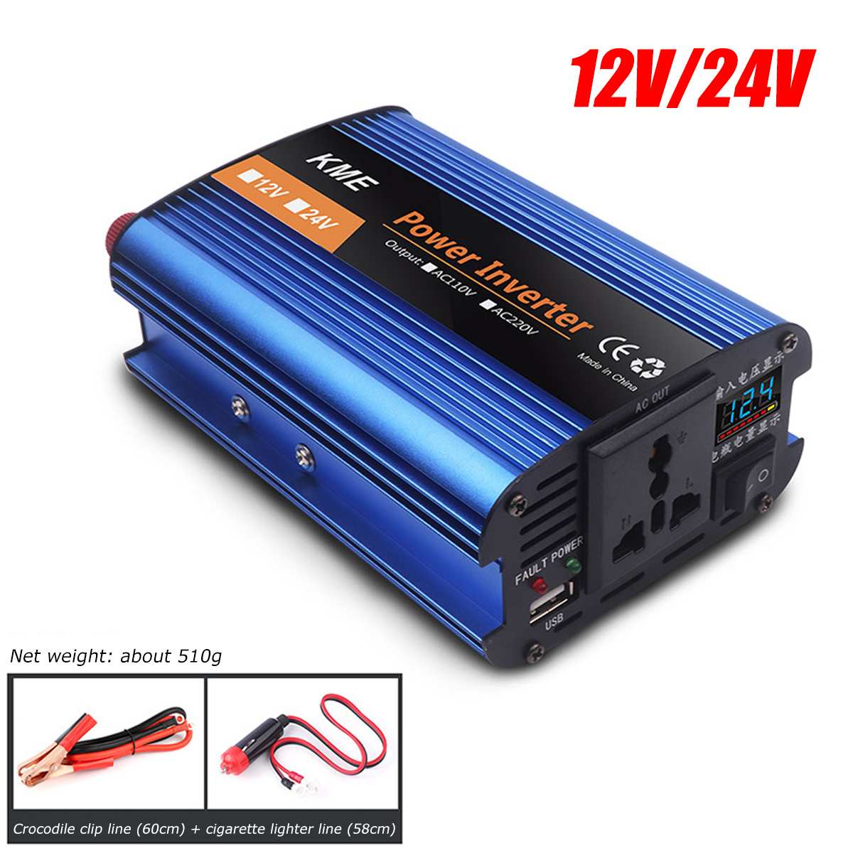 Solar Inverte 5000W DC 12/24V to AC 220V Modified Sine Wave Inverter Voltage Transformer Converter LCD Display for Car Home