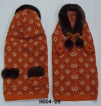 Orange sweater dog clothes