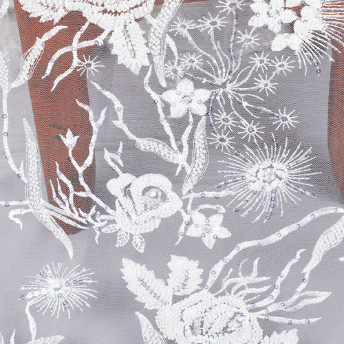 embroidery  beaded lace fabric