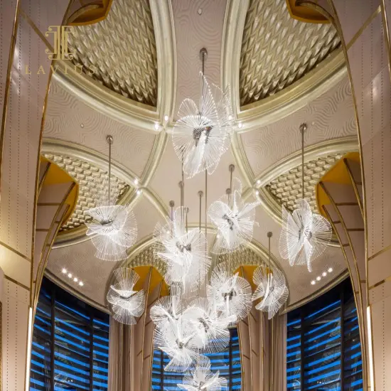 Modern large chandelier Flower chandelier Large custom crystal chandelier