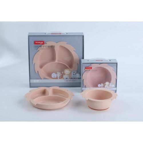 Conjunto de louça de 4 peças de silicone para crianças