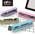 Popular simple color embroidery partysu pu pencil case