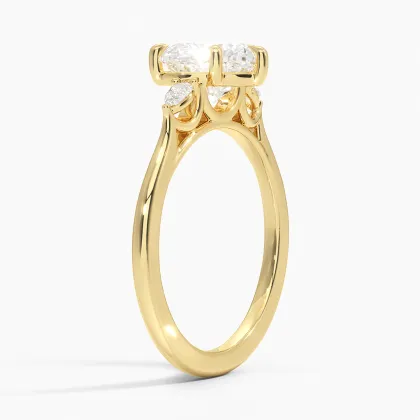 18K Gold Heart Lab Diamond Proposal Ring FLORAL JEWELRY