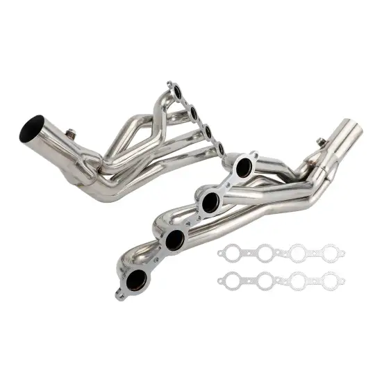 Exhaust Header Kits with Clamps Fit 2007-2013 Chevy Silverado 1500/2500/3500 4.8L 5.3L 6.0L Long Tube Generic" 

However, if you're looking for something more concise while retaining key information:

"Generic Exhaust Headers Fit 2007-2013 Chevy Silverado