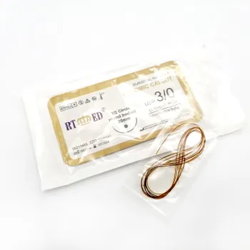 Absorbable Medical Suture with needle Chromic  Cought