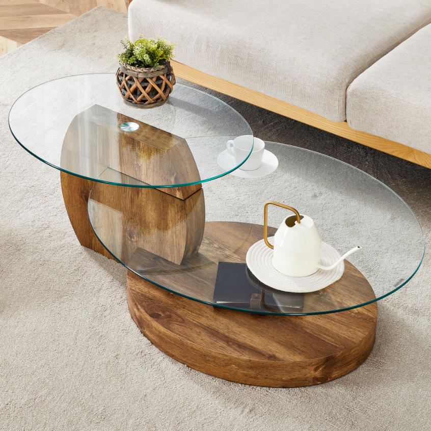 Elegant Double Layer Coffee Table in Multiple Colors