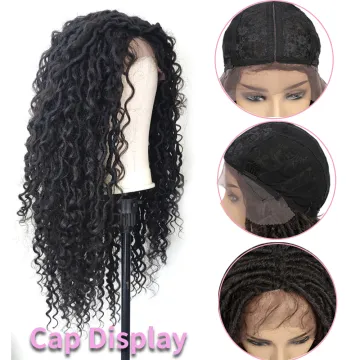 X-TRESS Goddess Faux Locs Braided Wig Curly Crochet Braiding Hair Wig For Afro Women 26 Inch Synthetic Lace Wigs With Baby Hair