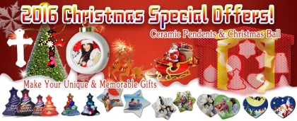 Star Shape Sublimation Ceramic Ornaments for Christmas